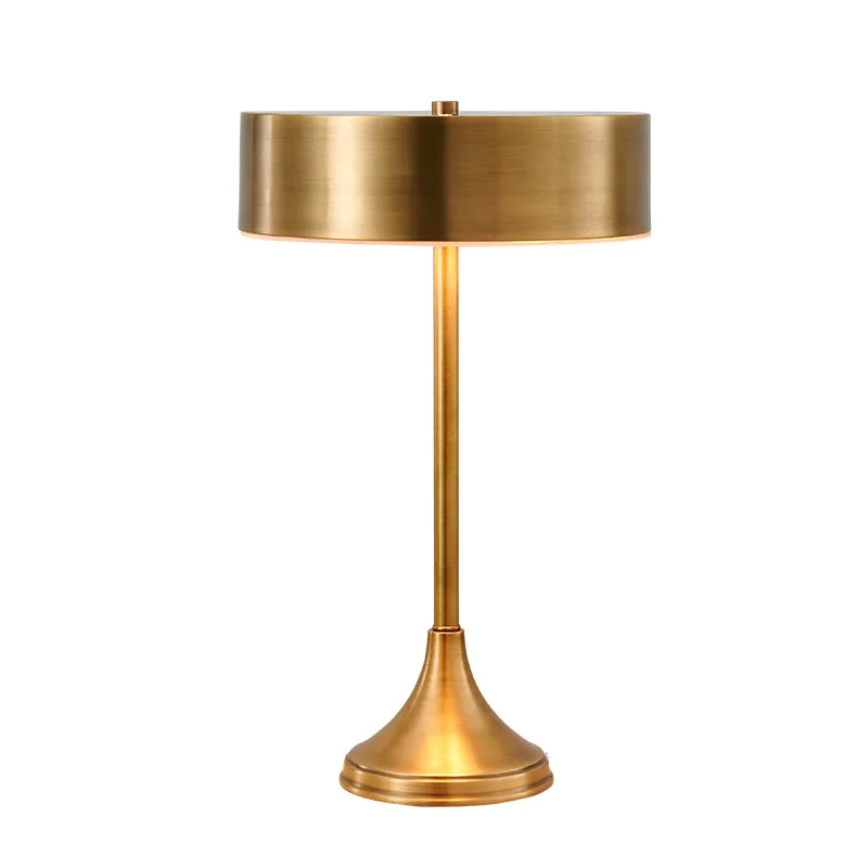 

Modern minimalist bedside table lamp creative warm household copper living room bedroom Nordic lamp