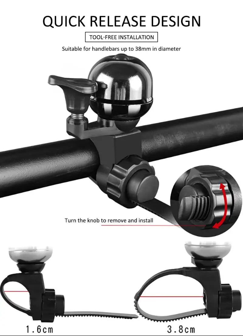 Классический велосипедный звонок вращающийся на 360 градусов медный скутер