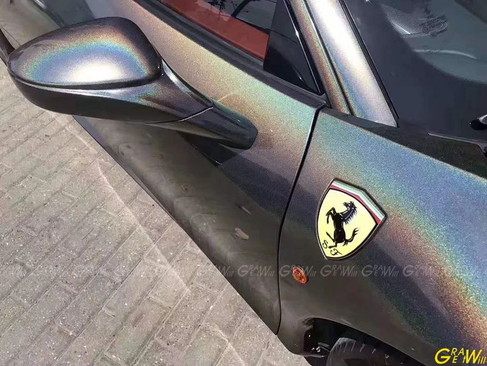 Серый глянцевый флип психоделическая виниловая оберточная пленка спуск воздуха