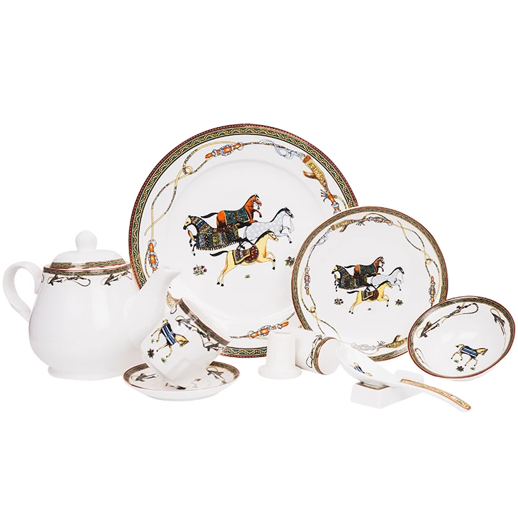 Посуда Phnom Penh Геометрическая керамическое обеденное блюдо фарфоровая десертная