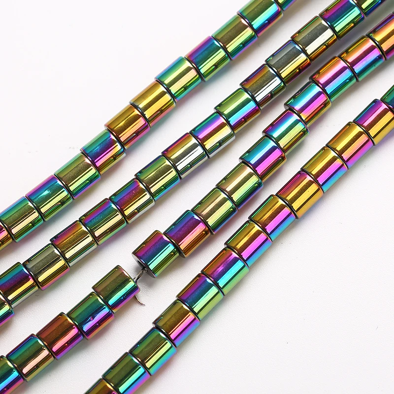 High quality Natural Stone Hematite Tube loose spacer 4-6mm Pick Size Beads For Jewelry Making 16&quot per strand | Украшения и