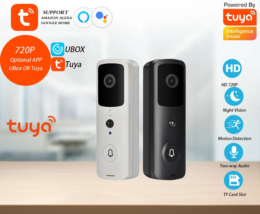 Умный беспроводной Видеозвонок V30 Tuya домашняя камера безопасности цифровой