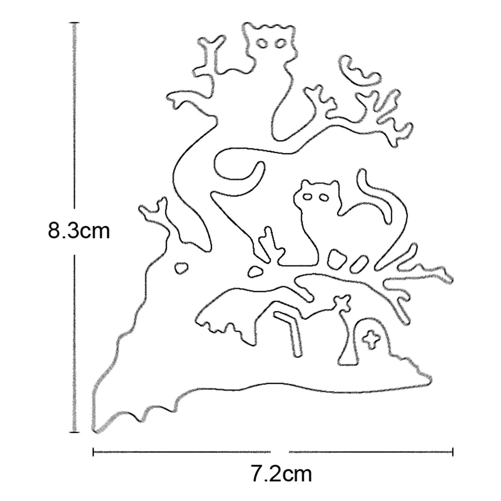 

Tree and cat Halloween 2021 New card metal cutting die mold craft template scrapbook paper photo album embossing diystamp mold