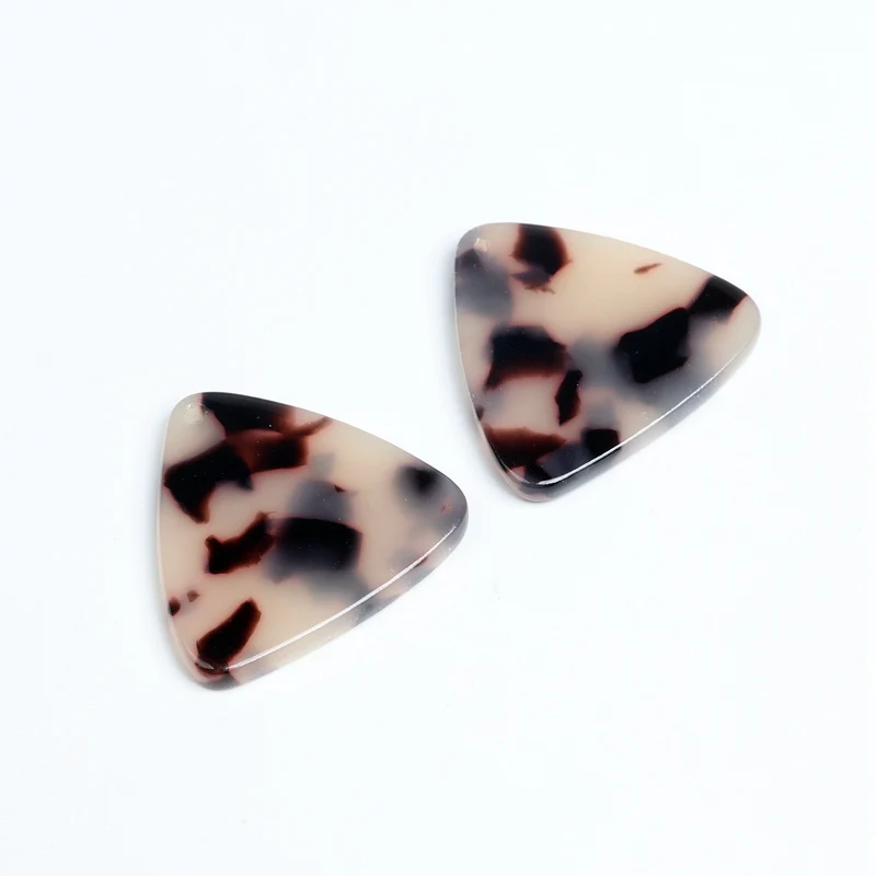 A08-259B-6PCS Tortoise Shell Earring Charms,Acetate Stick Charms,Triangle Shaped pendant,Triangle Shaped Earrings Part, 22mm x 24mm,ACE202 - Metal color: A08-259B-6PCS