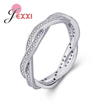 fashion elegant crystal wedding rings for women female classic 925 sterling silver twist bridal rings gifts jewerly accessories