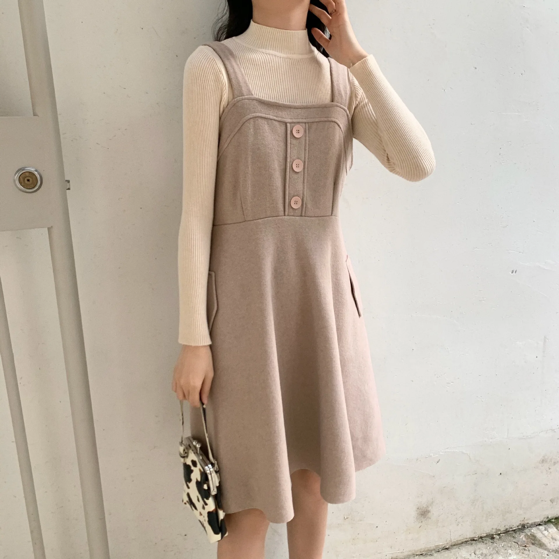 Вязаное шерстяное платье для женщин на осень и зиму размера плюс модное тонкое