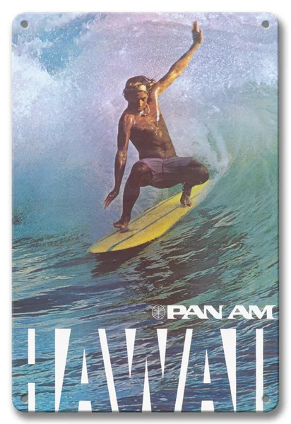 

Hawaii Pan Am Hawaii Surfer 8in X 12in Vintage Metal Sign Metal Plaque 12 x 8 Inches