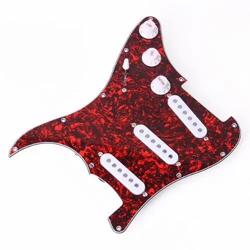 

Electric Guitar Pickguard Loaded Prewired Pickups 11 Hole 3 Single-coil Red