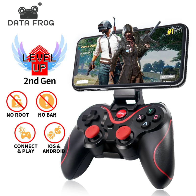 Данных лягушка Беспроводной Bluetooth Gamepad Game Управление Лер для Android-смартфон для PS3 PC ноутбук игровой пульт