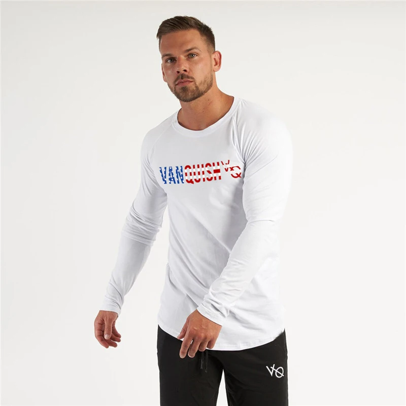 

Spring and Autumn Men's Long Sleeve T-shirt New Cotton Fitness Men's Sportswear Jogger Streetwear Casual Brand T-shirt Top