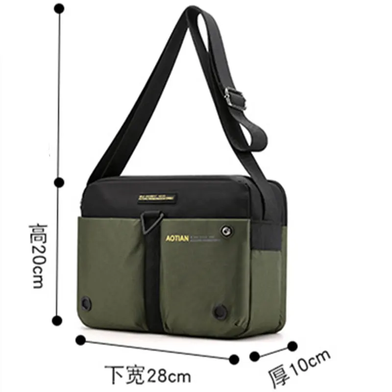 Scione Nylon Shoulder Bags Men Casual Travel Waterproof Single Bag men Sling Cross Body Messenger Male iPad |