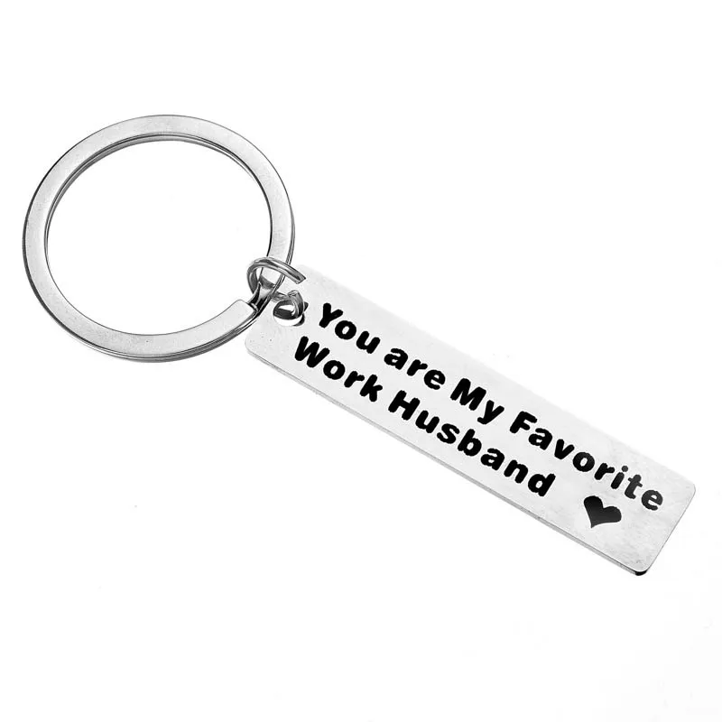 

Metal Keychain Pendant My Favorite Husband Couple Gift Stainless Steel Lettering Key Accessories Customizable Keychain