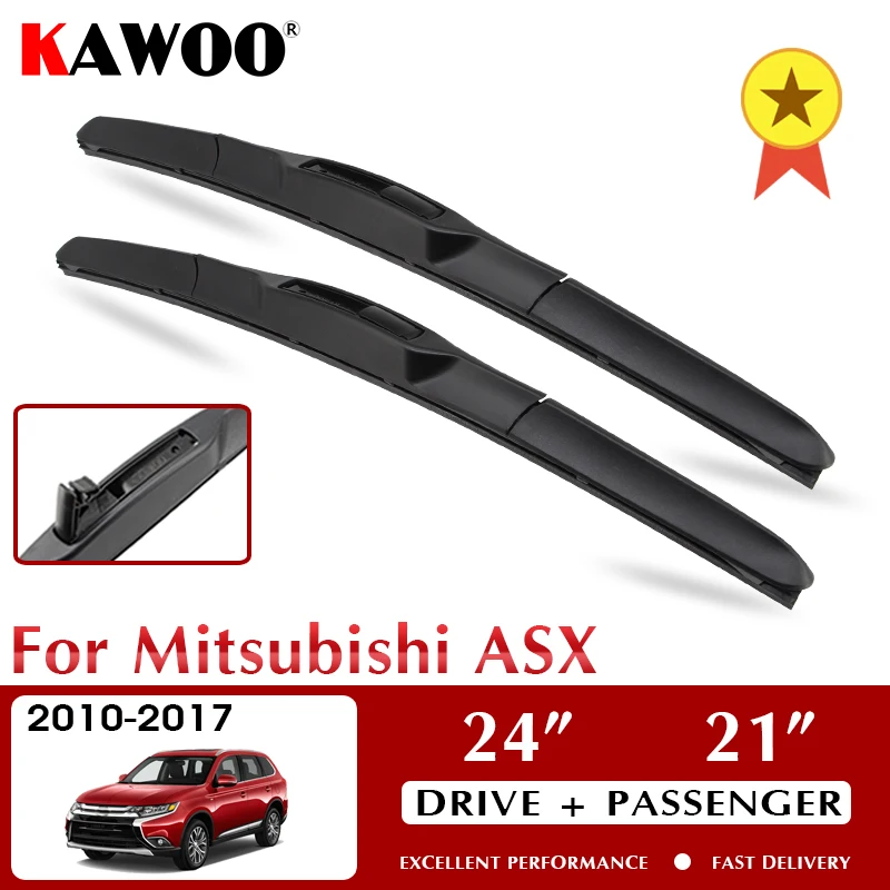 

KAWOO Wiper Car Wiper Blades For Mitsubishi ASX 2010-2017 Windshield Windscreen Front Window Accessories 24"+21" LHD RHD