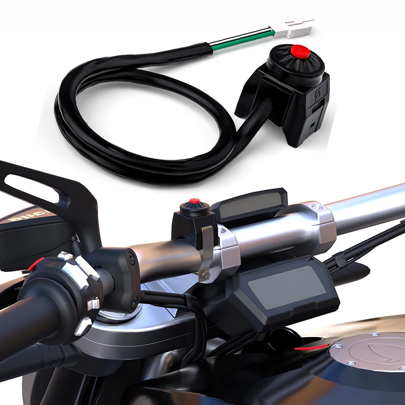 

12V 22MM High-Quality Universal Black Durable Kill Stop Switch Horn Button