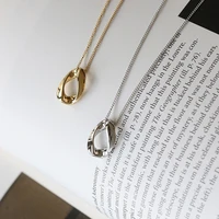 2021 fashion trend simple water drop round european and american electroplating necklace clavicle chain titanium steel pendant