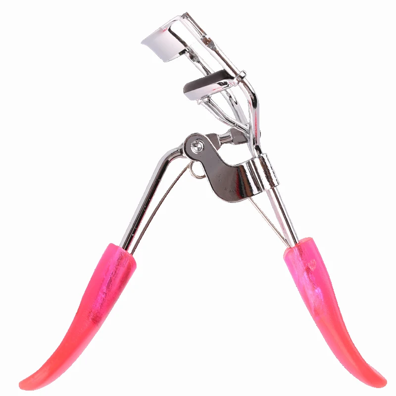 

1Pcs Eyelash Curler Girl Eyelash Natural Curling Tool Pink Plastic Radian Handle Soft Rubber Pad Eyelash Curler Makeup Tools
