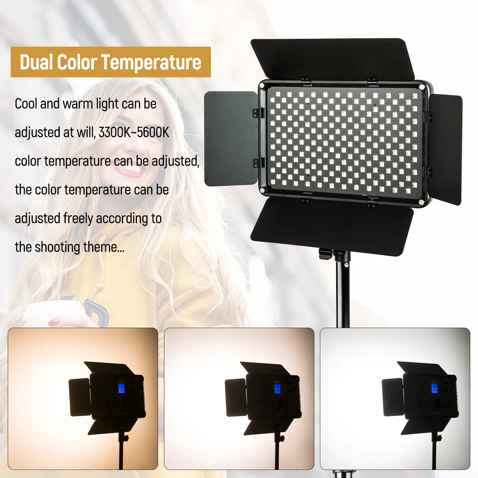 Купить Viltrox VL-S192T 3 набор с регулируемой яркостью двухцветная камера светильник видео со штативом 3300k-5600K CRI95 для студии YouTube заполсветильник