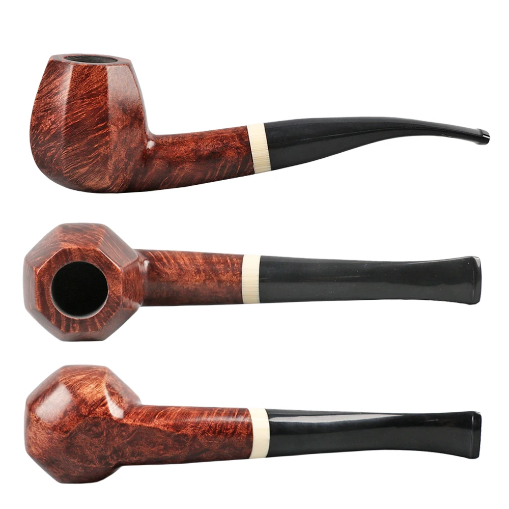 

Smoker Briar Pipes Wooden Tobacco Pipes Real Handmade With Free Smoking Tools Fit 9mm Filter Freeshipping