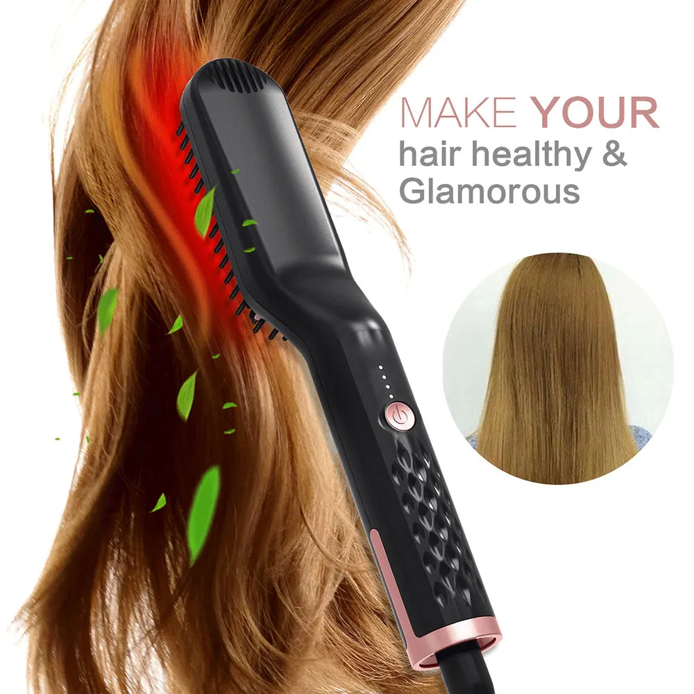 

Electric Hair Straightener Hair Brush Flat Iron Straightening Comb Men Beard Comb Straightener Brush Hot Air Comb Stylers Tool