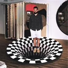 Round 3D Mat Vortex Clown Trap Visual Illusion Rug Printed Area Carpet Floor Pad Non-slip Doormat Living Room Blanket Halloween