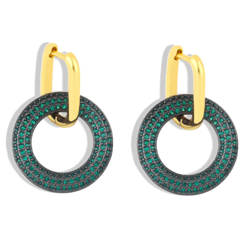 

3Pairs circular Hoop Earrings for Women High Quality Earring Rainbow CZ Gold Color Hoops Women Girl jewelry Gift Pendientes