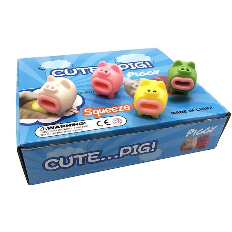 

24pcs Funny Tongue Out Piggy Toys Antistress Stress Relieve Soft Animal Toy fidget Squeezing toy party Toys for children Adults