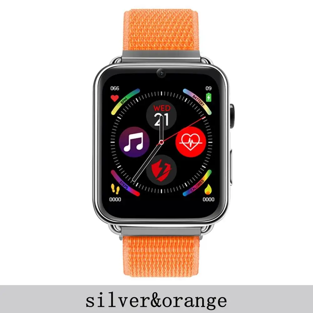 Silver Orange LEMFO LEM10 4G Смарт-часы телефон Android 7,1 3 ГБ+ 32 Гб Поддержка gps/WiFi/sim-карты/монитор сердечного ритма 2МП камера умные часы - Цвет: Silver Orange