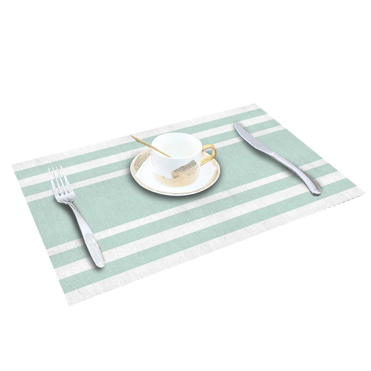 4/6 шт. подставки в зеленую геометрическую полоску | Дом и сад