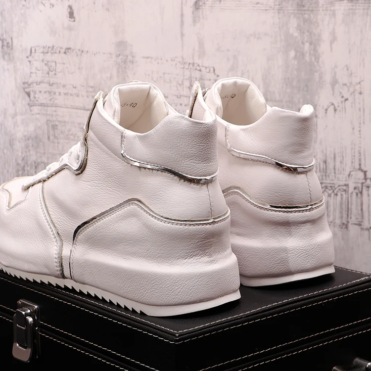 Murah Sneakers Pria Kulit Asli 2021 Sepatu Kasual Pria Kulit Putih Baru Sepatu Hip Hop Sepatu Papan Datar Tenis Zapatillas Hombre