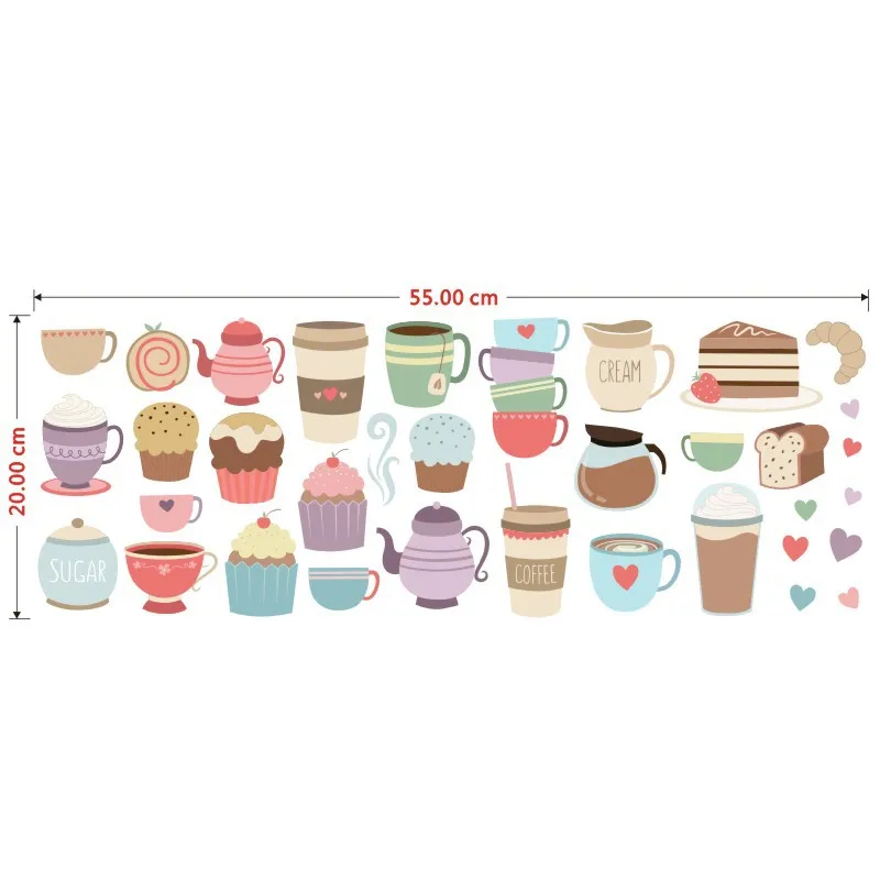 Ins стиль красочные кексы хлеб наклейки на стену мультфильм хлебобулочные