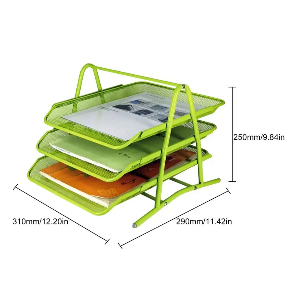 

3 Tiers Metal Mesh File Organizer Document Desktop Paper Tray Holder Magazine Rack For Home And Office