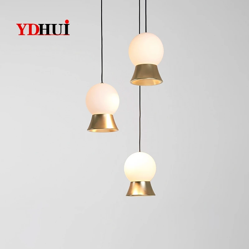 Креативная солнечная кукла скандинавский ресторан люстра золотой стеклянный