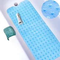 Non-slip Bath Mat Rectangle PVC Anti-skid Bathroom Mats Soft Massage Suction Cup Anti-Bacterial Shower Bath Mat Bathtub Carpet