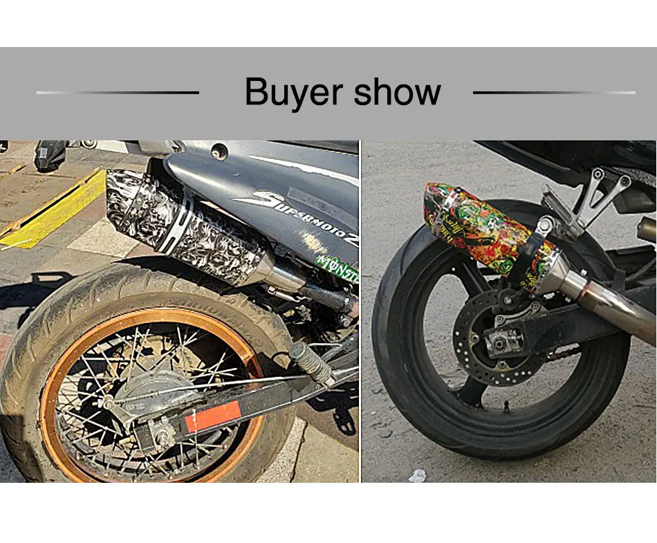 ZSDTRP Universal 51mm Colorful Motorcycle Muffler Exhaust Pipe For SUZUKI YAMAHA KAWASAKI HONDA used at 250cc to 750cc | Автомобили и