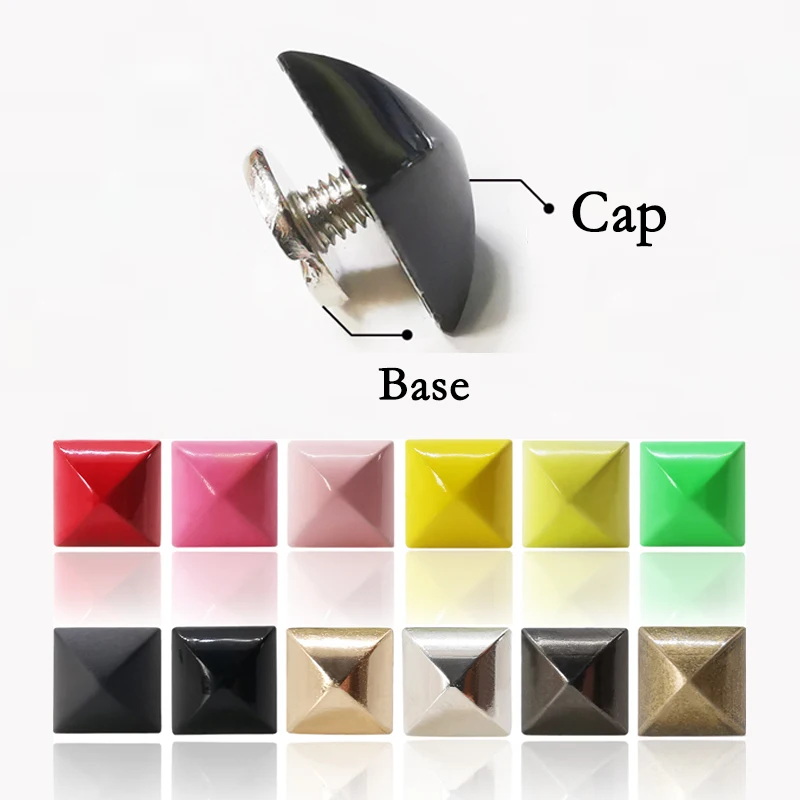 10 мм разноцветные металлические Квадратные Заклепки винт панк задние шпильки