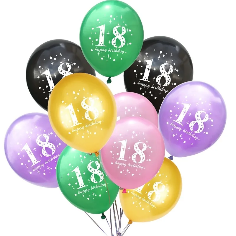 

Надувные воздушные шары, 12 дюймов, 18/латексные шары «С Днем Рождения»/18 лет, 10 шт.