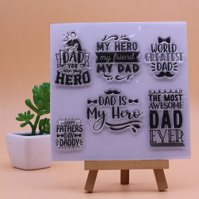 Father's Day силиконовый прозрачный чехол печать штамп DIY Скрапбукинг рельефная