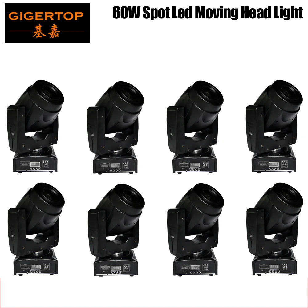 

Freeshipping 8 Unit Mini 60W Spot Moving Head Light Gobo / Color Stage Effect DMX 512/ Auto Mode / Sound Active Pan 540 Tilt 210