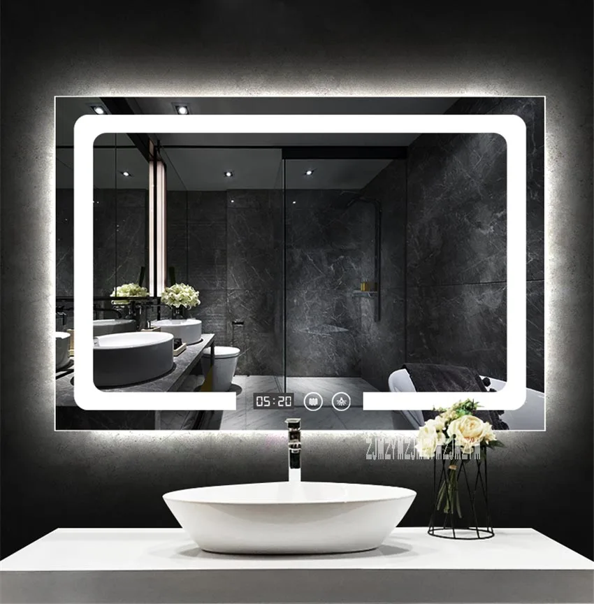 CTL300 Smart Wall Mounted Bathroom Mirror Rectangular Touch Switch Anti-fog With Led Light 110V/220V (700x900mm) | Обустройство дома
