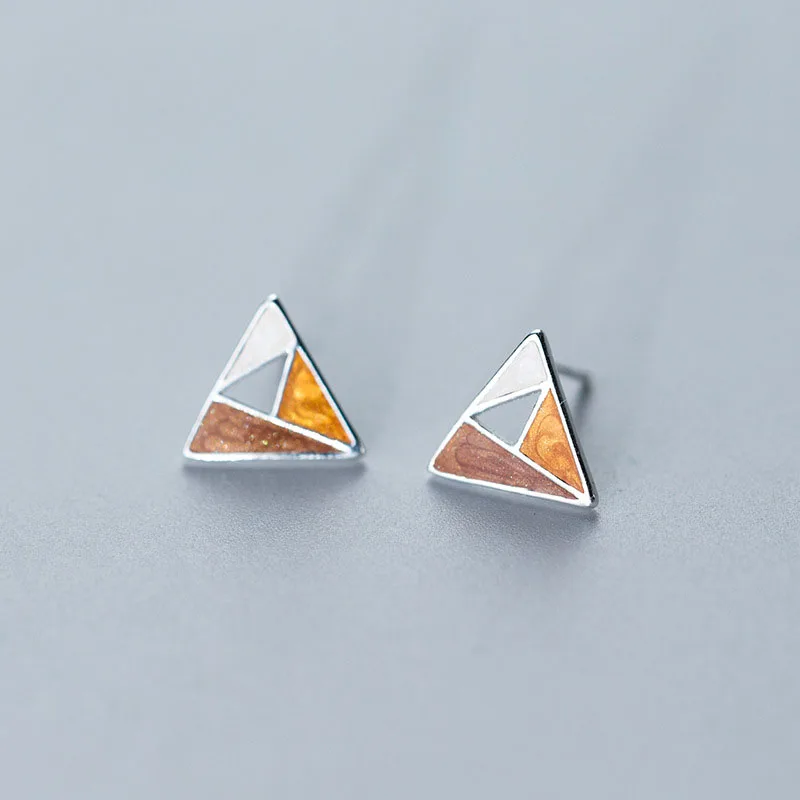 

XIYANIKE 925 Sterling Silver Prevent Allergy Stud Earrings for Women Couple Korean Chromatic Simple Geometry Party Jewelry