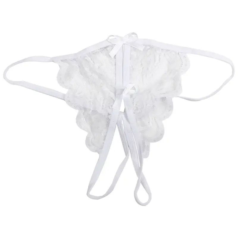

Women's Sweatband Underwear with Strap Busty Sexy Transparent Panties (white)