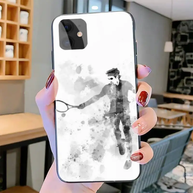 

Tennis Roger Federer RF Phone Case Tempered Glass For Iphone6plus 6S 7 7plus 8 X XS XSmax XR 11 12 Pro Max 12mini