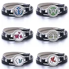 Новый Кристалл ароматерапия ювелирные изделия диффузор эфирного масла медальон кожаный браслет магнит нержавеющая сталь духи ароматический браслет