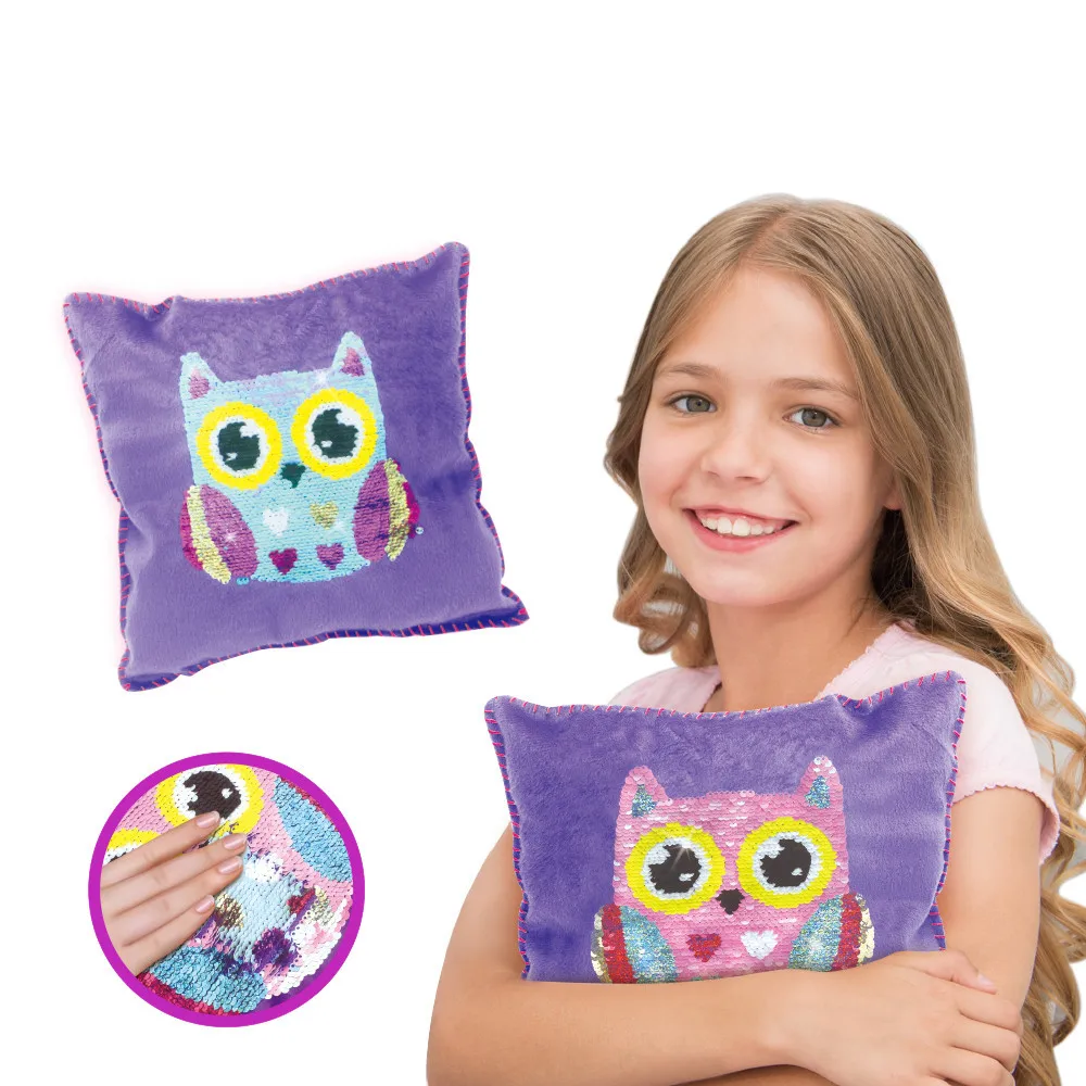 

DIY Girl's Sequin Pillow Material Package Kids Arts&Crafts Making Children Pillow Plush Toys Handmade Unicorn Pillow Plush Toys