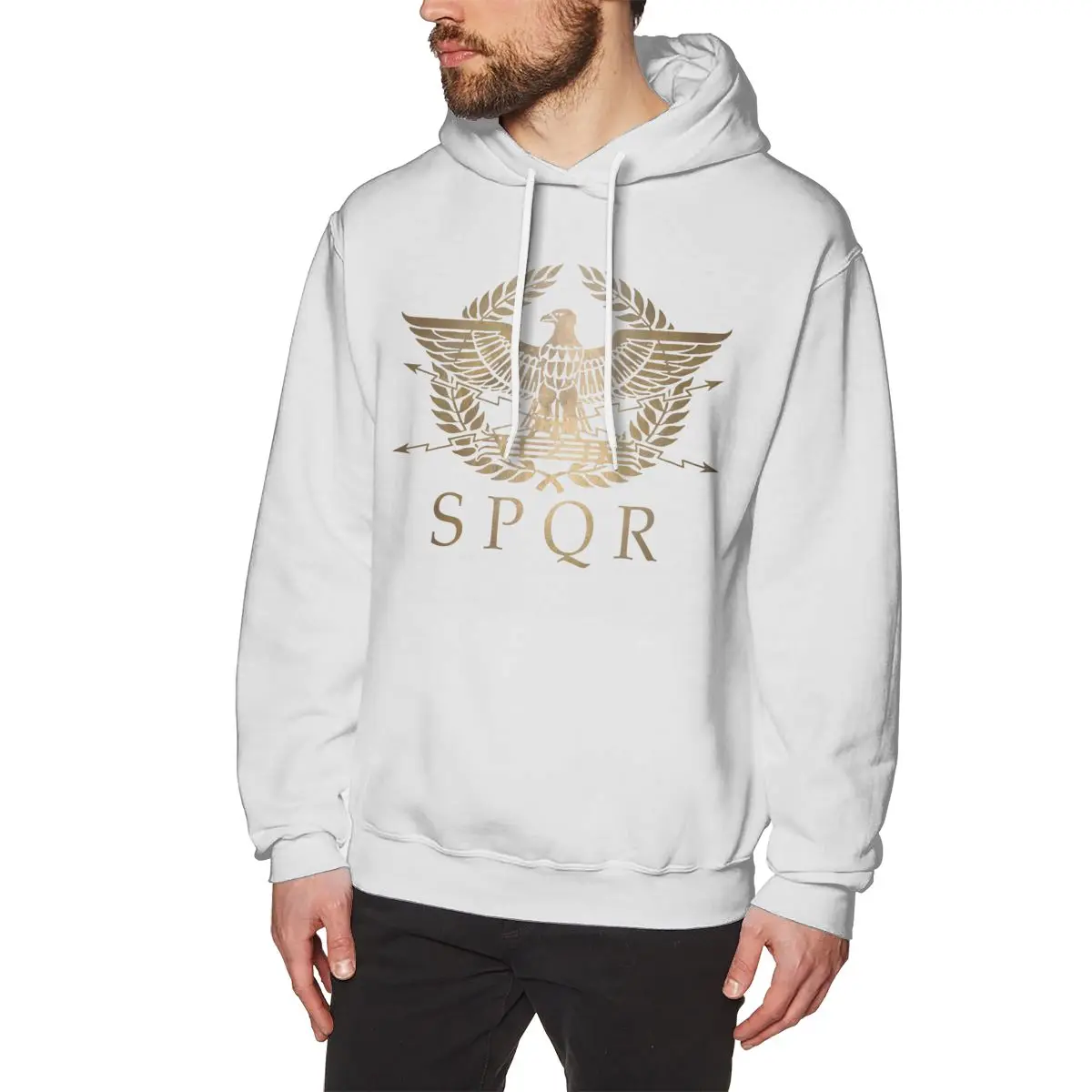 white Spqr Римский Империя Стандартная плата толстовки MenMan мягкая толстовка круглый воротник - Цвет: white