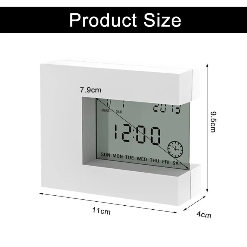 

Simple Rotate Alarm Digital Clock Temperature Display Clock Perpetual Calendar Alarm Clock Home Decor Reloj Despertador Digital