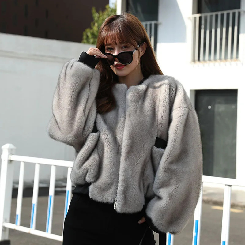 2022 Autumn and Winter Warm New Mink Faux Fur Coat Women's Young Korean Fashion Jacket