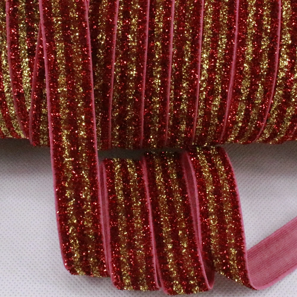 Горячая Распродажа ободок для девочек золотистый с красной планкой 5/8 дюйма