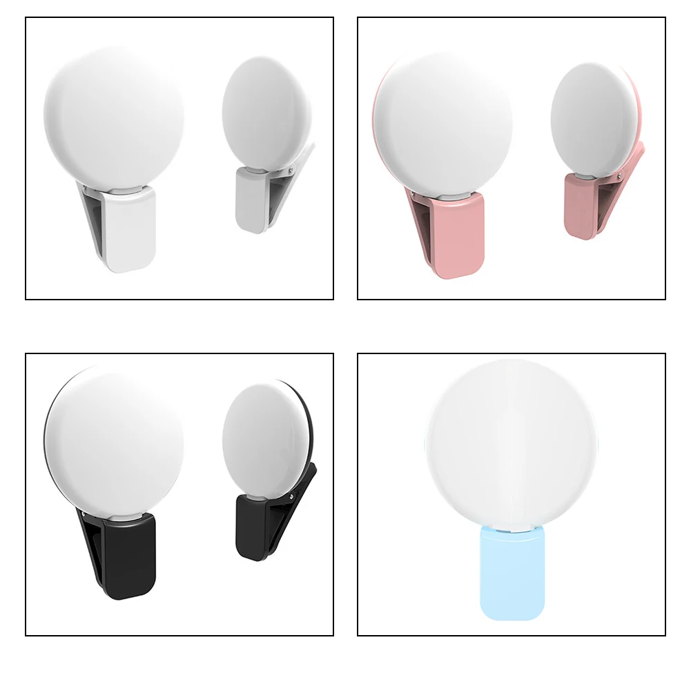 Mini Small Selfie Light Flash For Laptop Bright LED 100 mAh 3 Modes Fill Tiktok Bule Black Pink White | Мобильные телефоны и