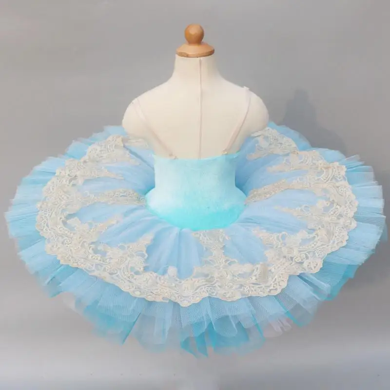 Профессиональная балетная туту для девочек, детей и взрослых женщин в костюме Лебединого озера синего цвета с пышной юбкой для сценических выступлений.